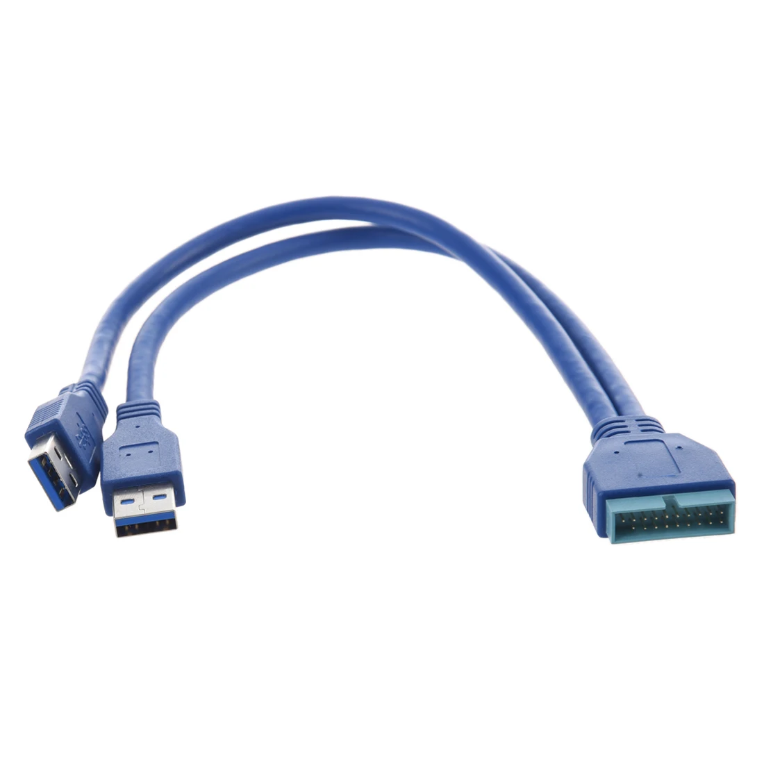 

6.3" Blue USB 3.0 A Male to Male 20 Pin Header Slot Adapter Cable