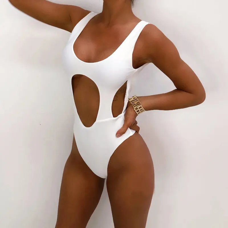 

Sexy Women One-piece Bodysuit Solid Color Hollow Out Slim Bodysuit 2019 Summer Push Up Sexy Backless