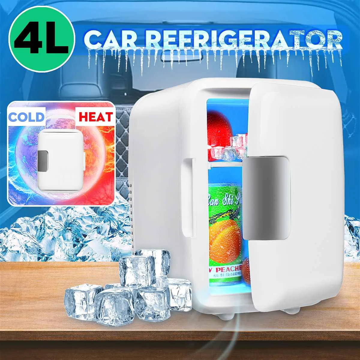

48-60W Mini 4L Refrigerators 12V Cooling Heating Machine Box Fridge Mini Freezer Portable Refrigerator Home Personal