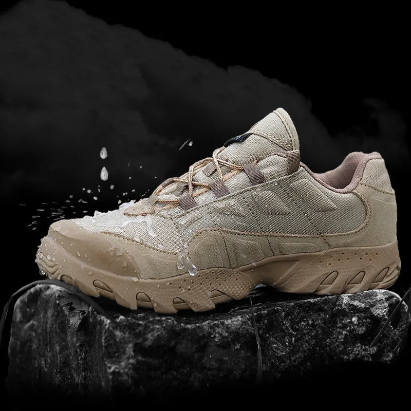 

Outdoor Climbing Camping Desert Walking Waterproof Anti Prick Tactical Boots Breathable Nylon Wearproof Lace Up Shoes Sneakers