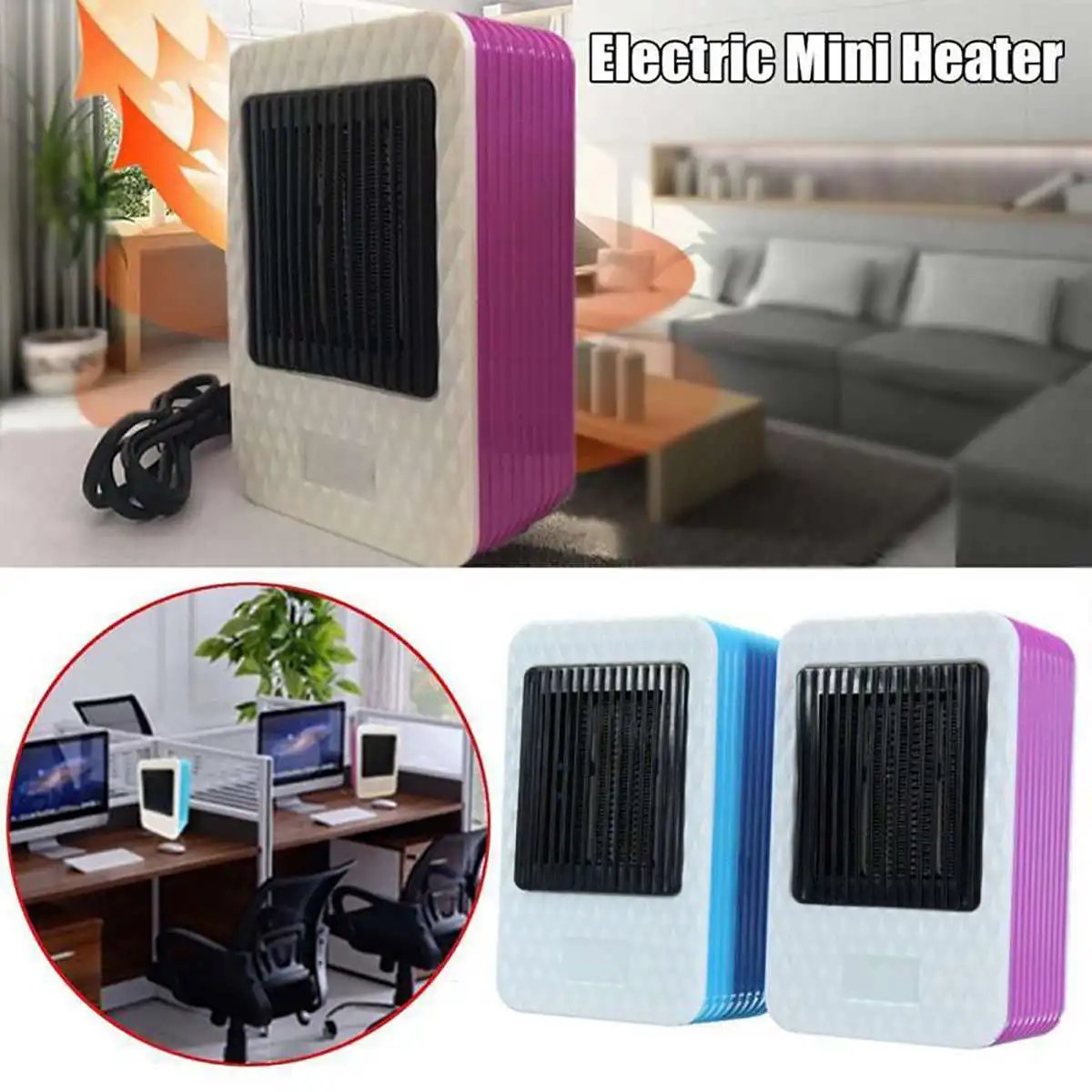 

500w Handy Portable Mini Electric Desk Air Heater Portable Space Home Office Winter Warmer Fan Air Heater For Winter Bathroom