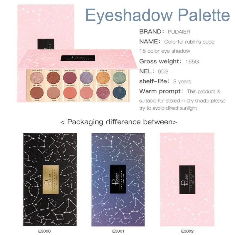 Makeup Eyeshadow Palette 18 Colors The Weather Collection Matte Shimmer Glitter Pigment Eye Shadow Makeup Pallete