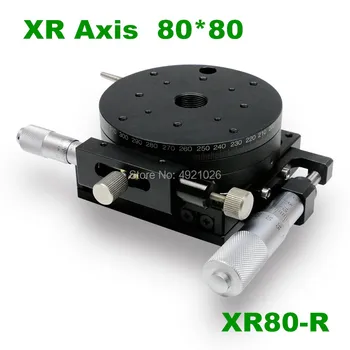 

Free shipping XR Axis 80mm XR80-R Stage Parallel Movement and Rotating Platform optical Manual displacement Sliding Table
