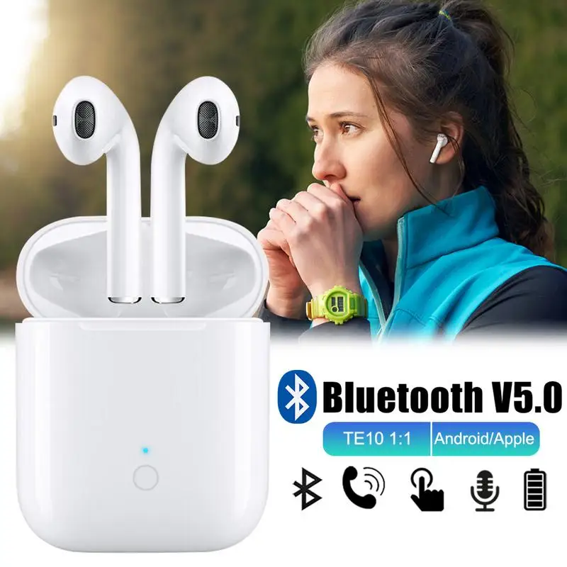 

LK-TE10 Touch Control TWS Headset Pop-up Window Bluetooth5.0 Wireless Earphone For Apple Android With Charging Compartment