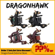 Dragonhawk профессиональная татуировочная машина тонкая подкладка затенение татуировки пистолет окраска подкладка 10 обертывания татуировочная машина тату принадлежности