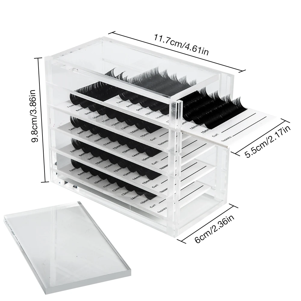 Clear 5 Layers Eyelash Storage Box Makeup Organizer False Eyelashes Glue Pallet Holders Grafting Eyelashes Extension Makeup Tool Clear 5 Layers Eyelash Storage Box Makeup Organizer False Eyelashes Glue Pallet Holders Grafting Eyelashes Extension Makeup Tool
