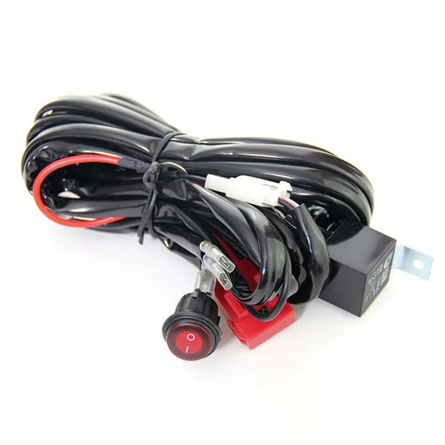 

Universal Car Wiring Harness Fuse Relay (40Amp) ON-OFF Waterproof Switch For Work Light Spotlight Fog Light 180W