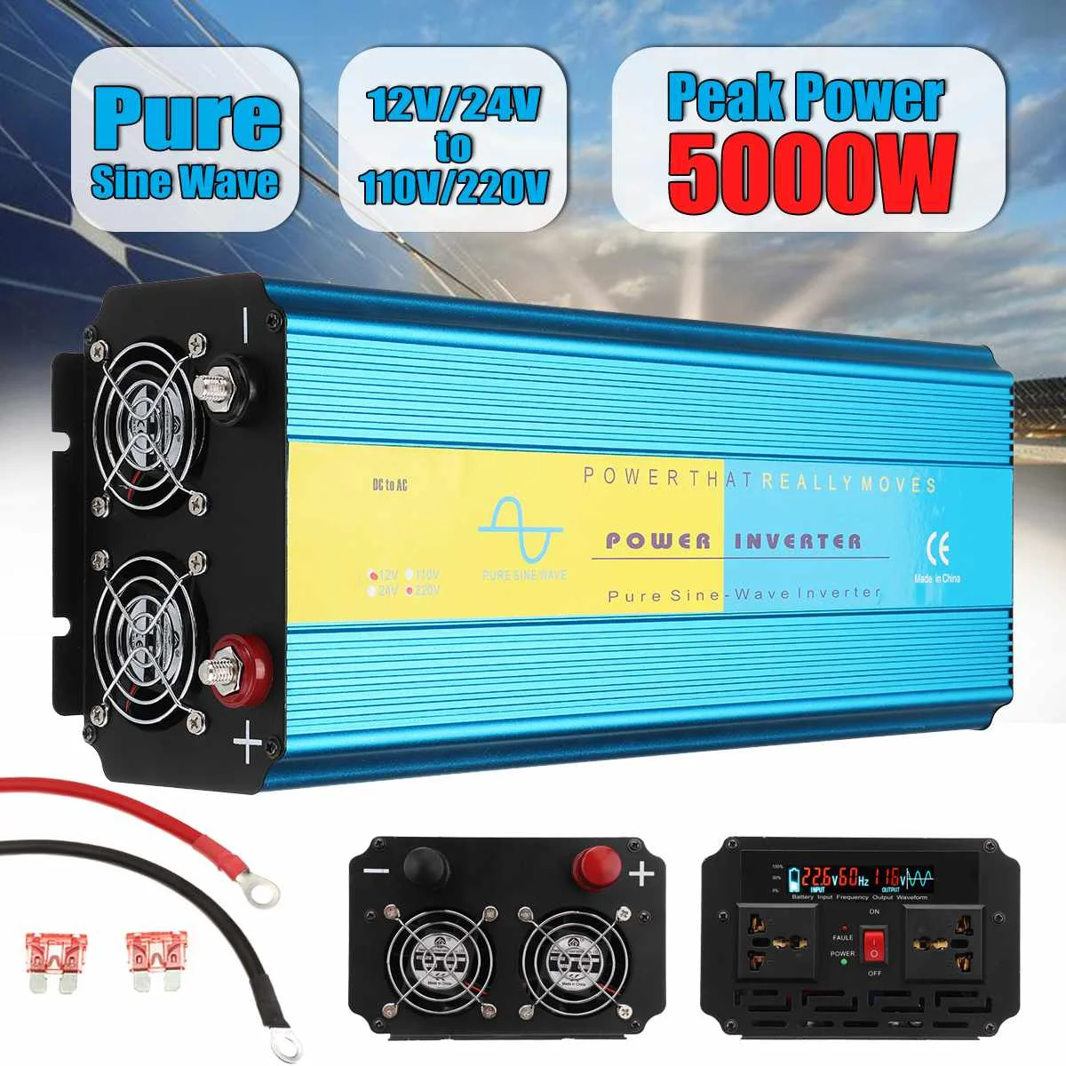 

Autoleader Car Motor Homes Caravan Solar System 5000W Pure Sine Wave Inverter 12V to 220V Power Inverter for car and truck