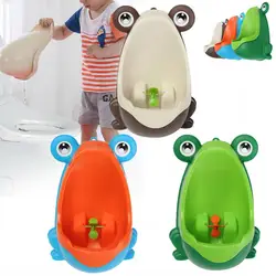 Cute Frog-Shaped дети горшок для туалета обучающий писсуар Мальчики Pee Trainer ванная комната без специфического запаха кофе синий-оранжевый зеленый