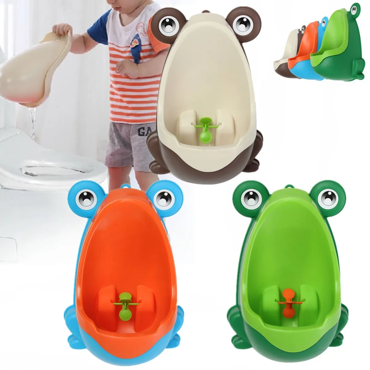 

Cute Frog-Shaped Children Potty Toilet Training Urinal Boys Pee Trainer Bathroom No Peculiar Smell Coffee Blue-orange Green
