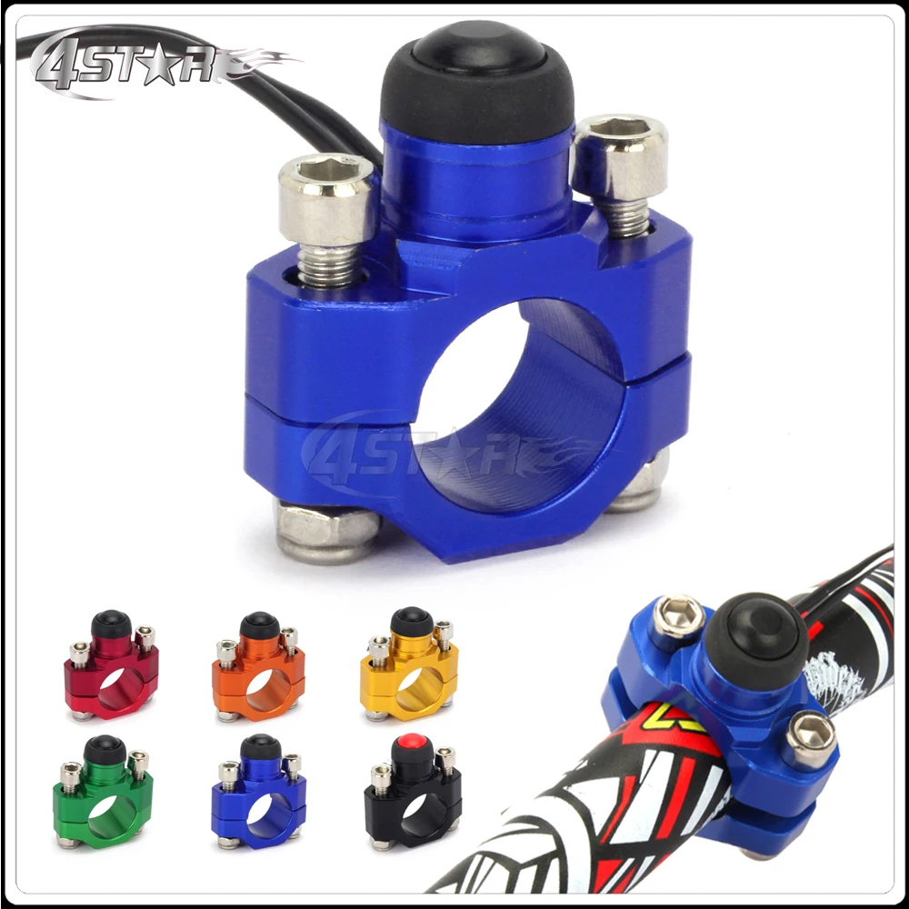 

Motorcycle Blue CNC 22MM Universal Kill Switch Stop Start Button Rotating Bar Clamp For YAMAHA YZ125 YZ250 YZF250 YZ450F WR450F