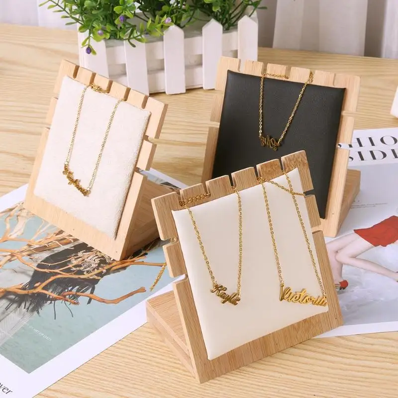 Small Size Wooden Jewelry Organizer Stand Black Plastic Earring Holder Pesentoir Fashion Earrings Display Rack Display Stand