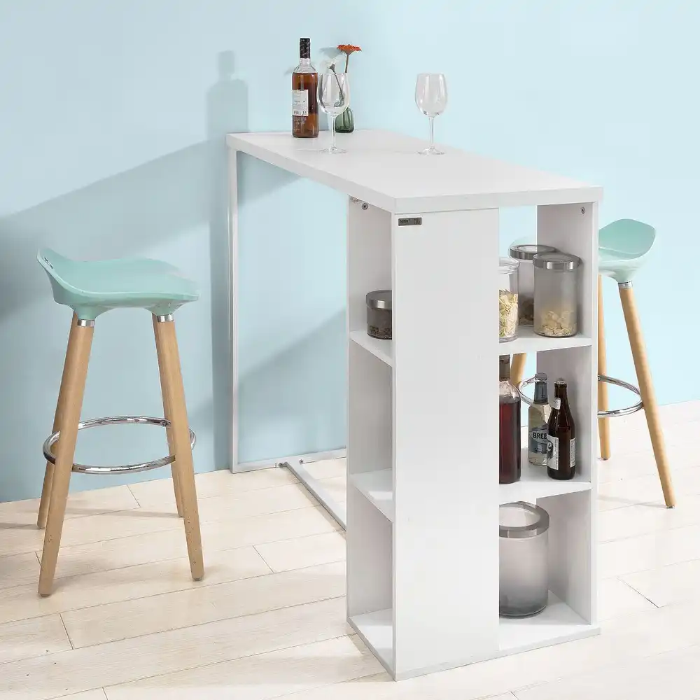 Computer Desk Living Room Easy Assembly Bar for Cafe 43.31x19.69x40.55 inch 40.55 in High Breakfast Table Bar Table Rectangle Pub Table with 3-Layer Shelf Dining Room Kitchen