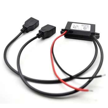 

Dual USB Female Plug Wire Power Cord Cable Car Charger DC 12V to 5V 3A 15W Power Inverter Regulator Converter Kit