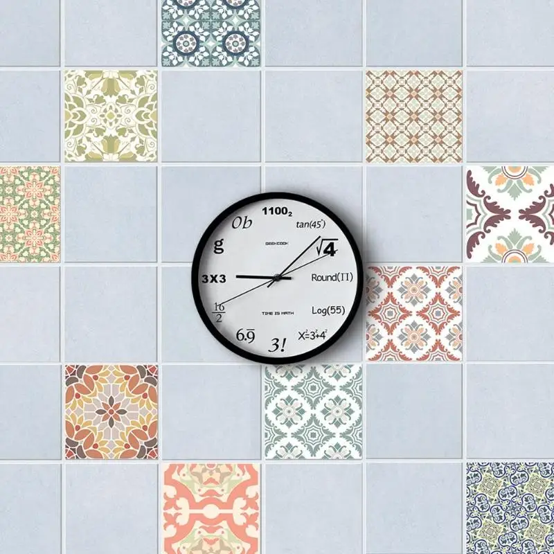 10pcs Colorful Retro Washable Tile Stickers Antibacterial Anti-mildew anti-moth Bathroom Kitchen Wall Sticker Home Decoration 10pcs Colorful Retro Washable Tile Stickers Antibacterial Anti-mildew anti-moth Bathroom Kitchen Wall Sticker Home Decoration