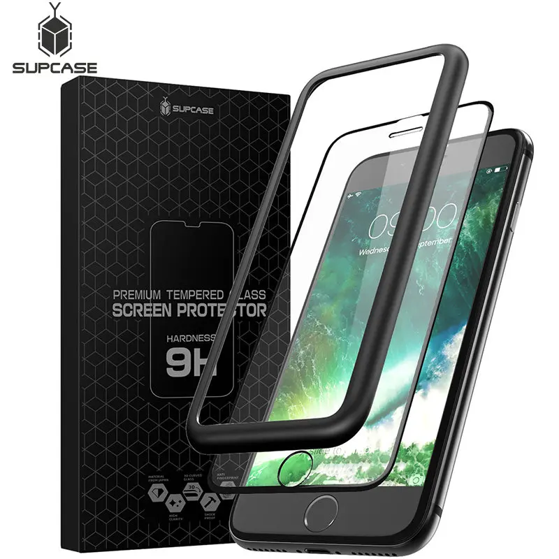 

For iPhone 7/8 Plus 5.5"SUPCASE Anti-Scratch Premium 3D Curved Edge Anti-Impact Tempered Glass Screen Protector With Guide Frame