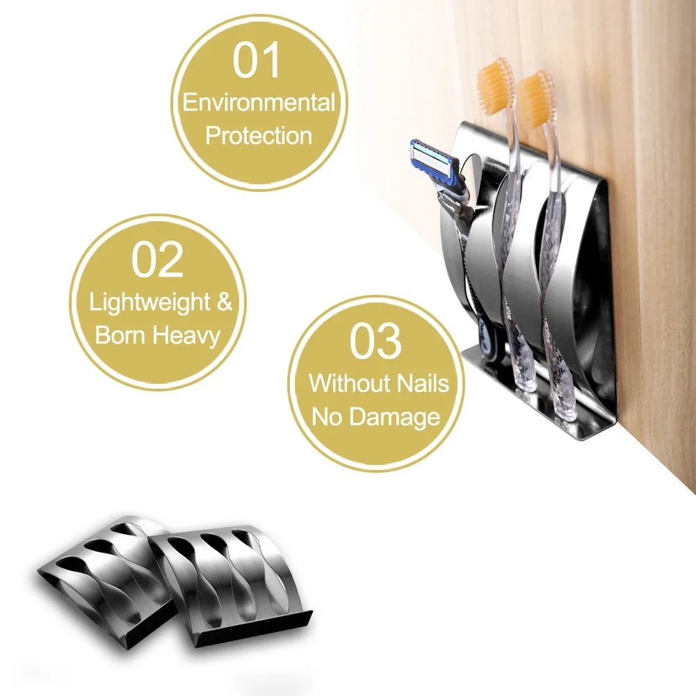 

Toothbrush Holders and Toothpaste Shelf,Shaving Razor Stand,Ulifestar Wall Mount