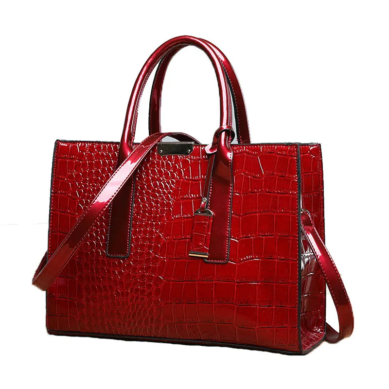 

Kajie Women PU Leather Shoulder Bag Elegant Luxury Handbags OL Lady Crocodile Bag Handbag Messager Bag Fashion Bags Designer