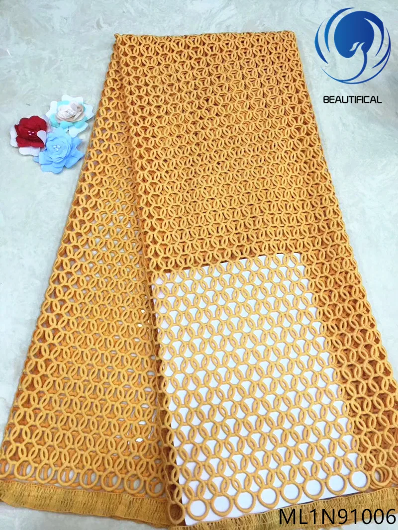 

Beautifical african lace fabrics 2019 Hot sale nigerian net lace fabric for clothes dress french lace fabric 5yaards ML1N910