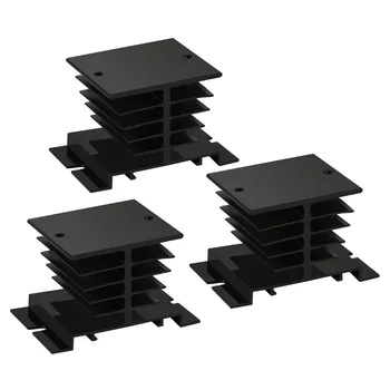 

Solid State Relay Heat Sink,3PCS Aluminum Heatsink PID Temperature Controller Heat Sink for Solid State Relay and SSR Radiator