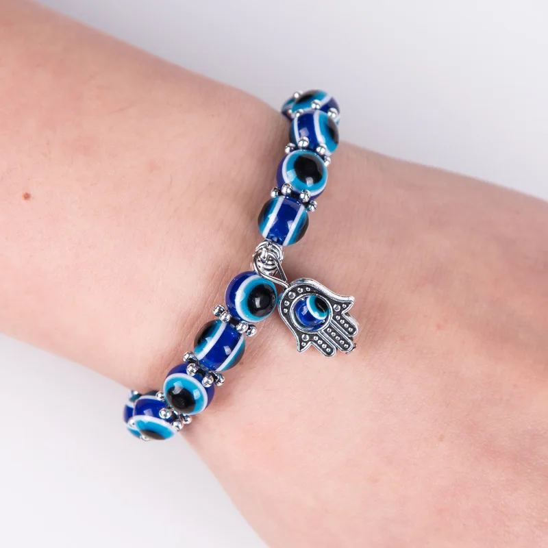 

HobbyLord Party Favor hot sale hand chains Retro Blue Eyes Fatima Hand adjustable Bracelet accessories Valentine Day Gift