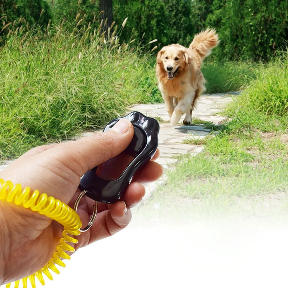 

1pc Pet Trainer Pet Dog Training Dog Clicker Adjustable Sound Key Chain And Wrist Strap Doggy Click Train 6Colours Can Choose 40