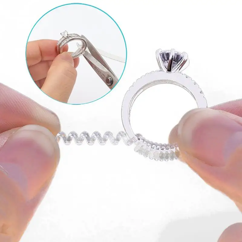 DIY Tightener reductor piezas de joyería de protección resorte transparente cuerda tamaño del anillo ajuste de tamaño herramientas de redimensionamiento Vintage espiral basado ► Foto 1/6