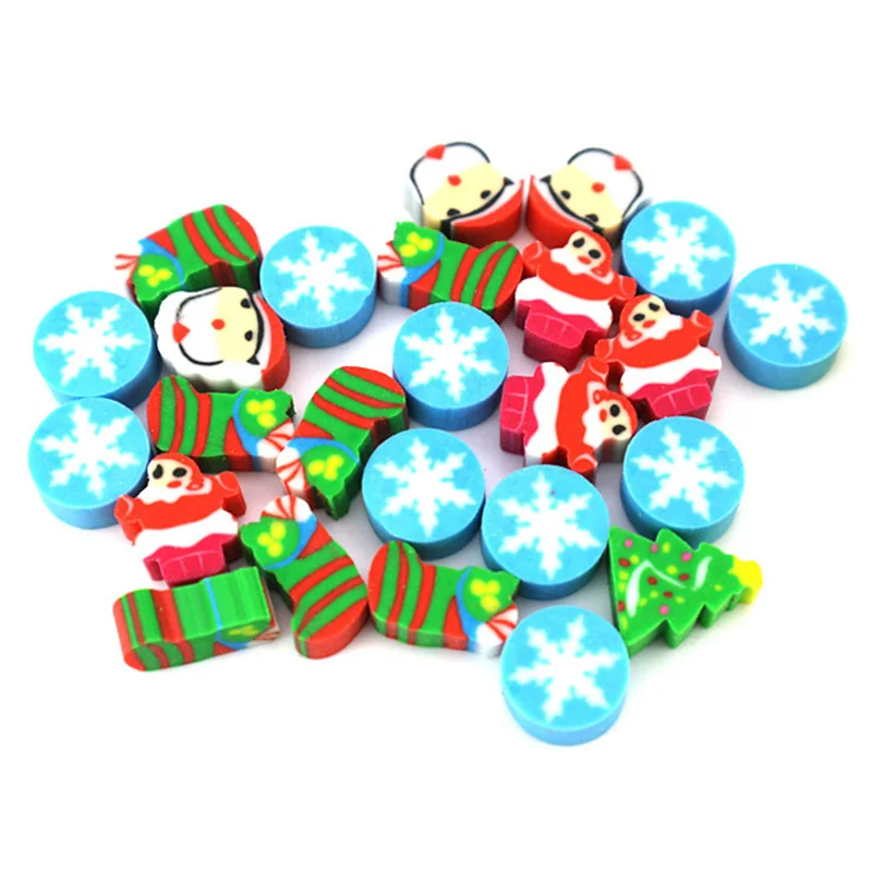 25pcs Christmas Erasers Lovely Ice Cream Rubber Erasers For Girls Gifts