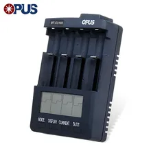 Оригинальный Opus BT-C3100 V2.2 интеллектуальный цифровой 4 слота ЖК-дисплей Батарея Зарядное устройство для Li-Ion NiCd NiMh Перезаряжаемые зарядки батареи