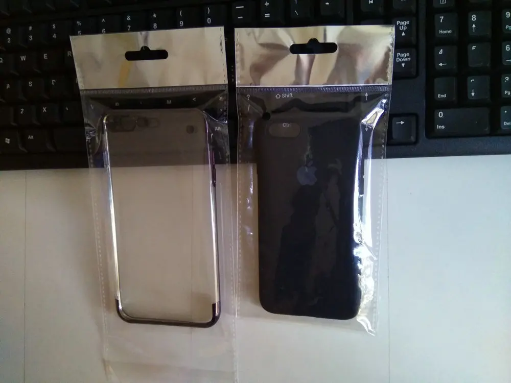 

300pcs/lot Clear plastic Storage bags Self Adhesive Seal for mobile case Retail Packaging OPP Hang Hole Package bag