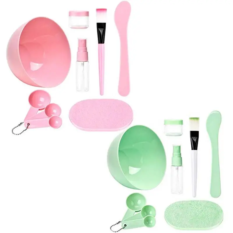 

9 In 1 Face Mask Mixing Bowl Set Lady Facial Care Mask Facemask Mixing Tool Sets Bowl Stick Brush Gauge Cleaning Mat