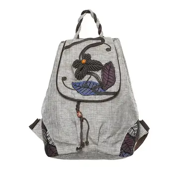 

Vintage National Style Leafs Woman Backpack Butterfly Pattern Backpack For Girls Female Bookbag Shoulder Bag Mochila