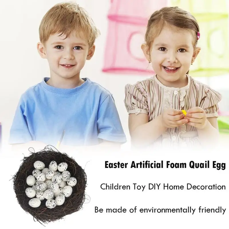 Easter Eggs Artificial Imitation Foam Quail Eggs Children Toy DIY simulation egg Painting Easter Egg educational toys for Child