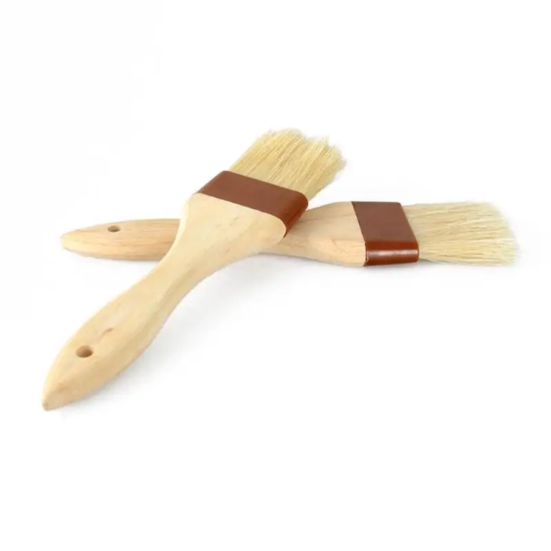 1PC Wood Handle Natural Bristles Coffee Grinder Maker Machine Cleaning