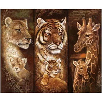 

EverShine Diamond Embroidery Animals Picture Of Rhinestones Big Diamond Painting Full Square Tiger Cross Stitch Diamond Mosaic