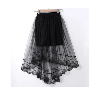 

Fashion Women Lady High Waist Lace Floral Knee-Length Ball Gown Skirt Inside Black Cotton Shorts Outfit Summer One Size 2 Style