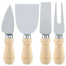 4 шт набор ножей из нержавеющей стали для сыра с деревянной ручкой нож для резки сыра шоколадный нож для пиццы Набор для резки