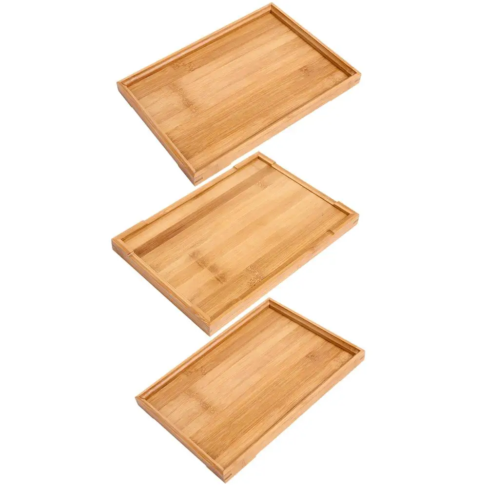 

Wooden Tea Set Tray Rectangular Japanese Style Bamboo Tea Tray Bread Fruit Plate Snack Dish Organizer Serving Tray Storage Plate