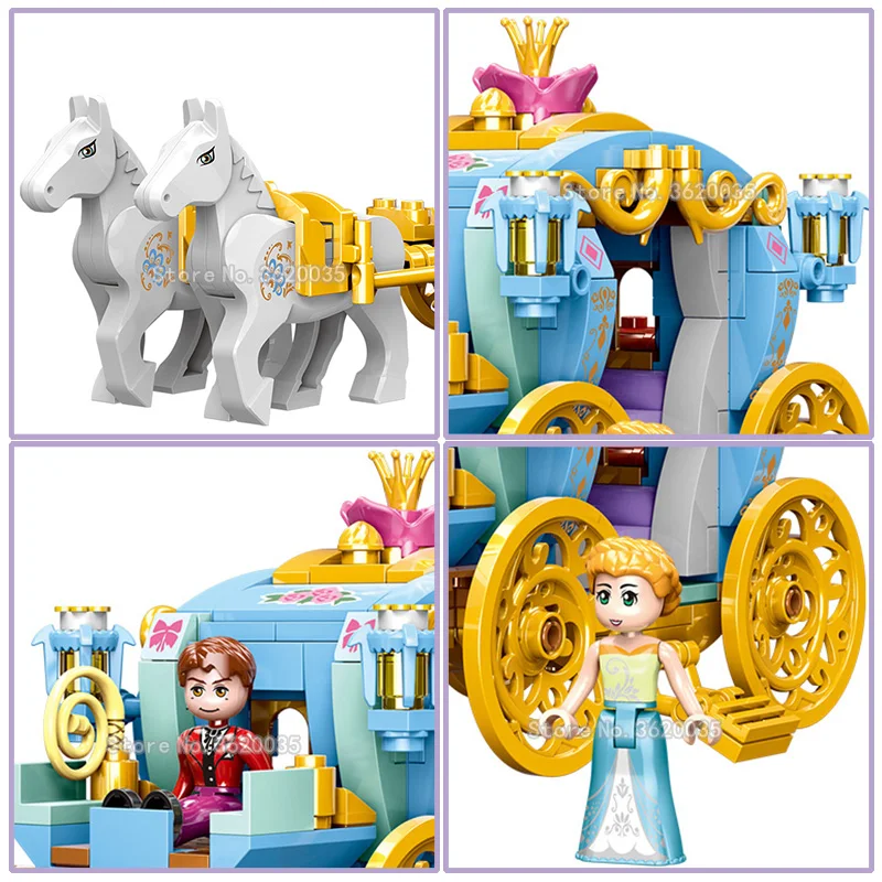 Princess Magic Carriage Girl Building Blocks Series Figures Assemble Model Girl Castle Give Girl A Birthday Gift With Legoinglys