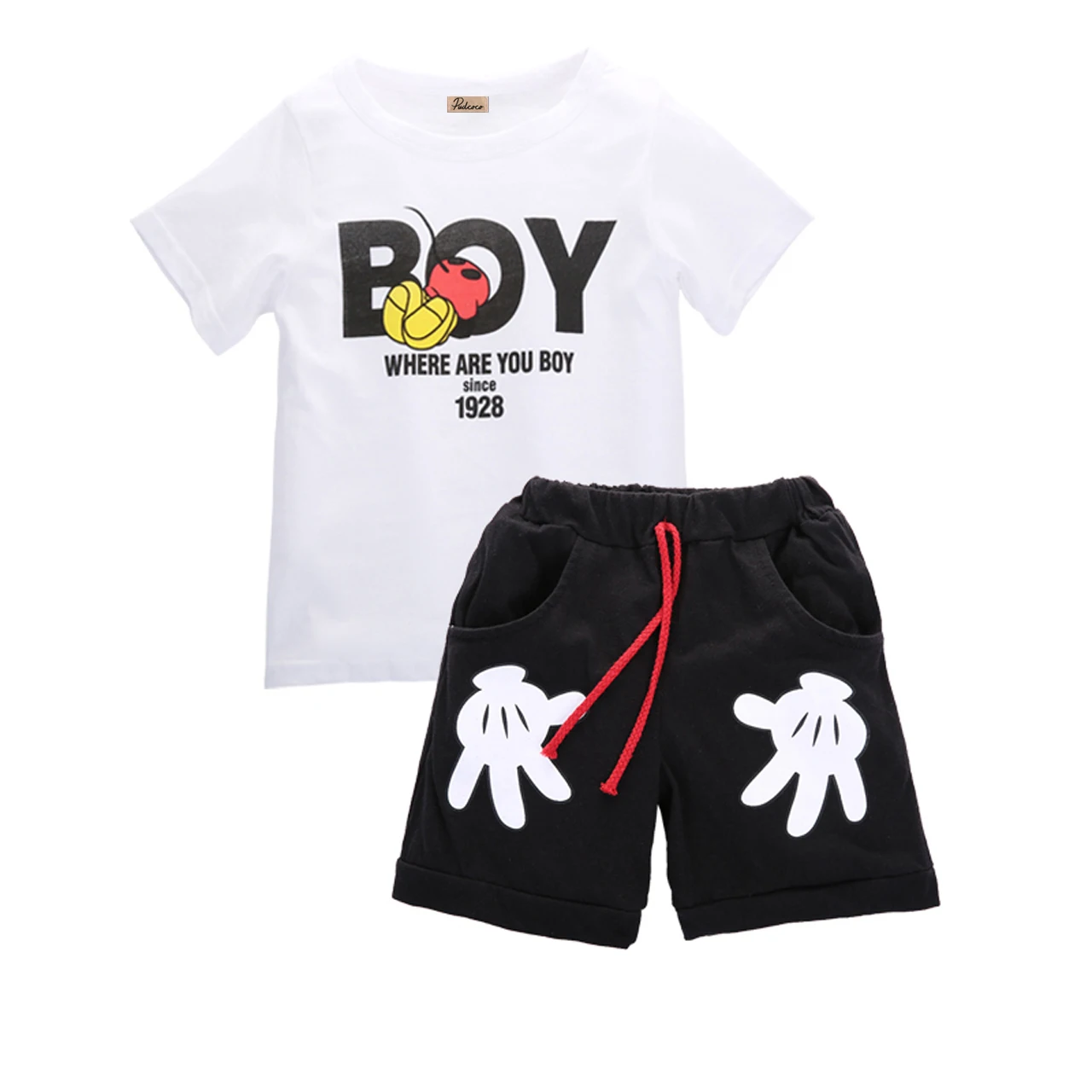 Kids Toddler Boy Short Sleeve Costume Outfits T shirt Tops+Shorts 2pcs