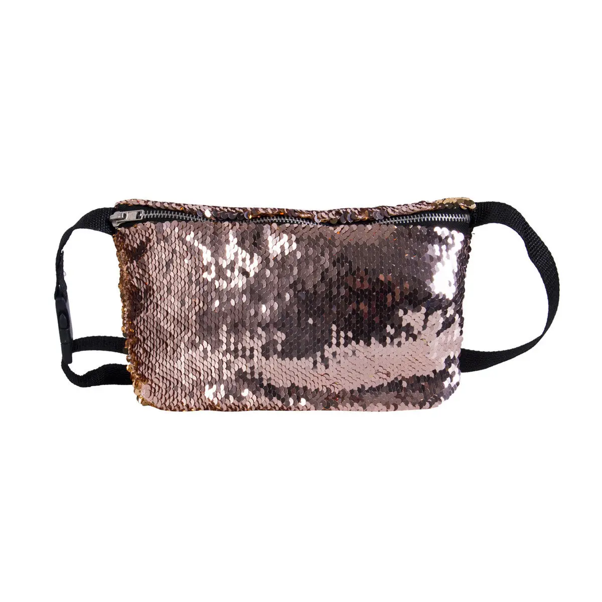 

New Style Fashion Reversible Sequin Glitter Waist Fanny Pack Belt Bum Bag Pouch Sequined Solid Waist Packs