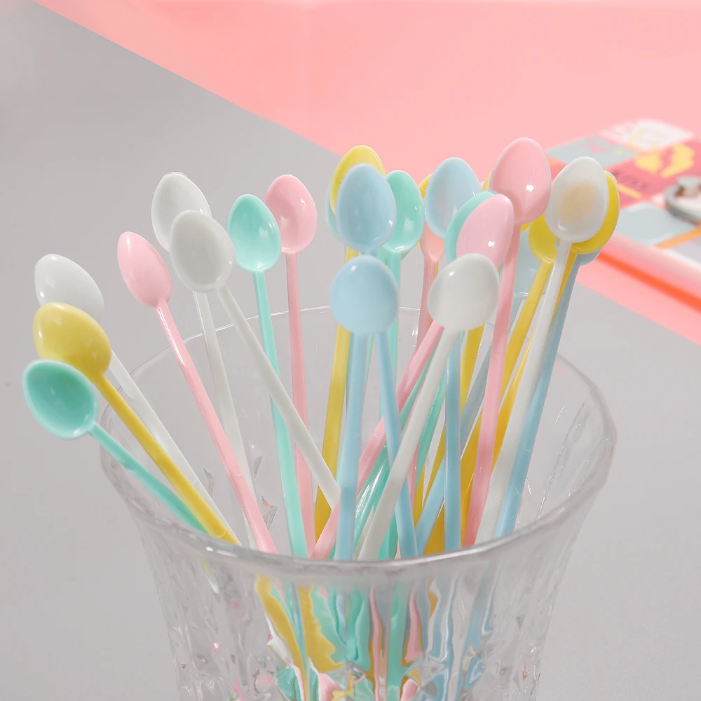 

Stirrer Spoon 30Pcs Mini Coffee Drinking Tableware For DIY Handmade Art Project Tools Toy Children Pretend Toys Plastic 12.7x1cm