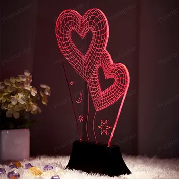 

Colorful visual three - dimensional light bedroom living room ambience light table lamp LED personalized lamp romantic
