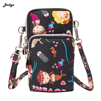 

Waterproof Nylon Universal Shoulder Bag For Cell Phone Casual Wrist Pouch Soft Coin Purse Wallets Interior Compartment