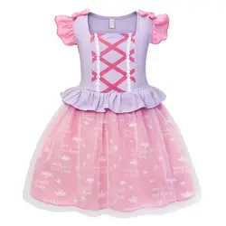 AmzBarley/платье-пачка принцессы для девочек, летнее платье, костюм для дня рождения, детская одежда, детские платья с оборками