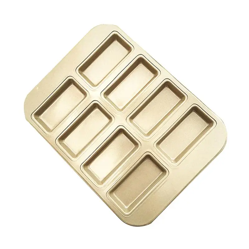 

Golden Rectangle 8-Grid Loaf Baking Pan Non-stick Cake Mold Bakeware Dessert Baking Utensils