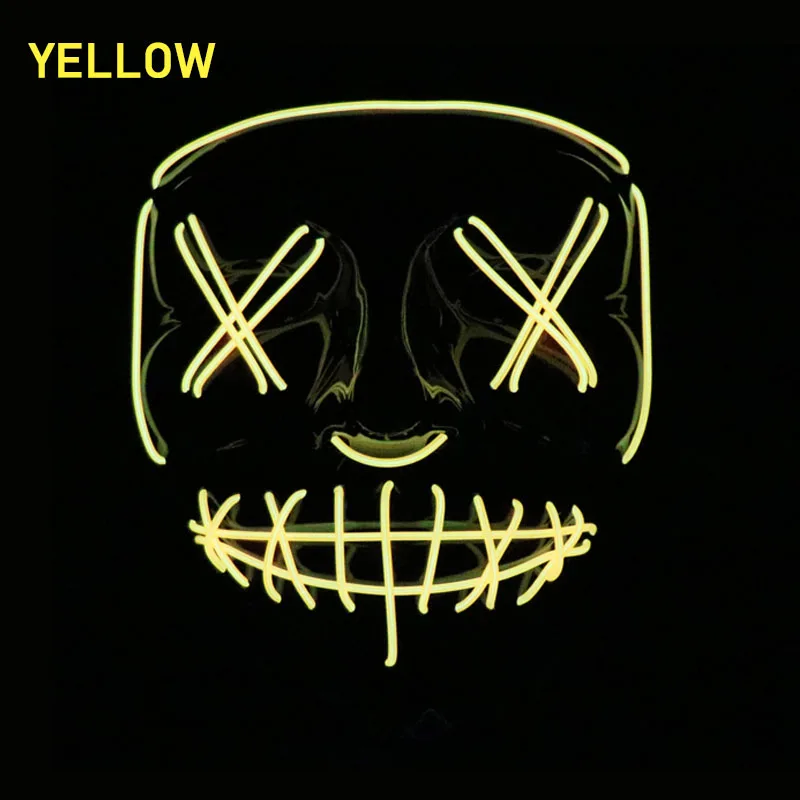 

Halloween Scary Mask Cosplay Led Costume Mask EL Wire Light Up The Purge
