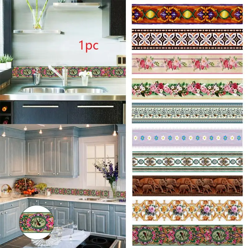 

10cm*10m Wall Border Sticker Bathroom Living Room kitchen dining room home wall Baseboard Self-adhesive 3D Wall Sticker Tile PVC