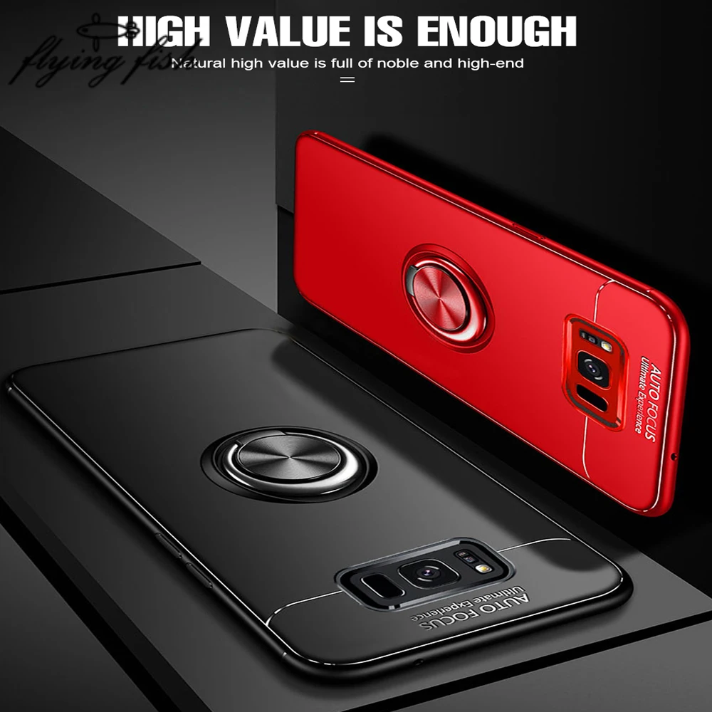 Чехол с магнитным кольцом для samsung S10 Plus чехол s Galaxy S10E силиконовая задняя крышка