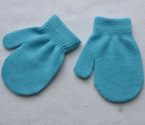 7 цветов, новые брендовые теплые зимние Хлопковые варежки для новорожденных, однотонные зимние детские перчатки для мальчиков и девочек
